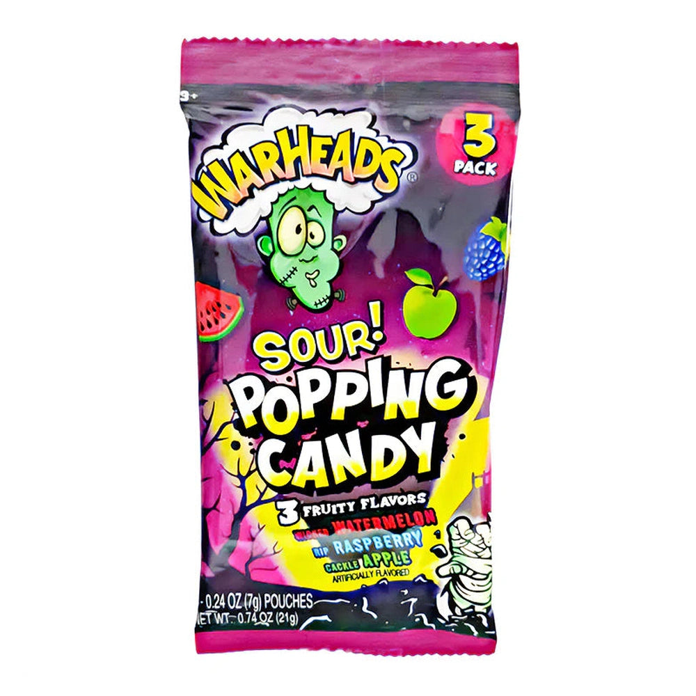 Warheads Halloween Sour Popping Candy 3 Fruity Flavors - My American Shop